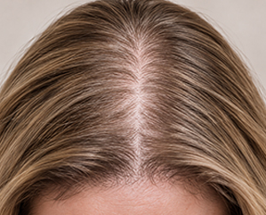 Flat hair through the middle