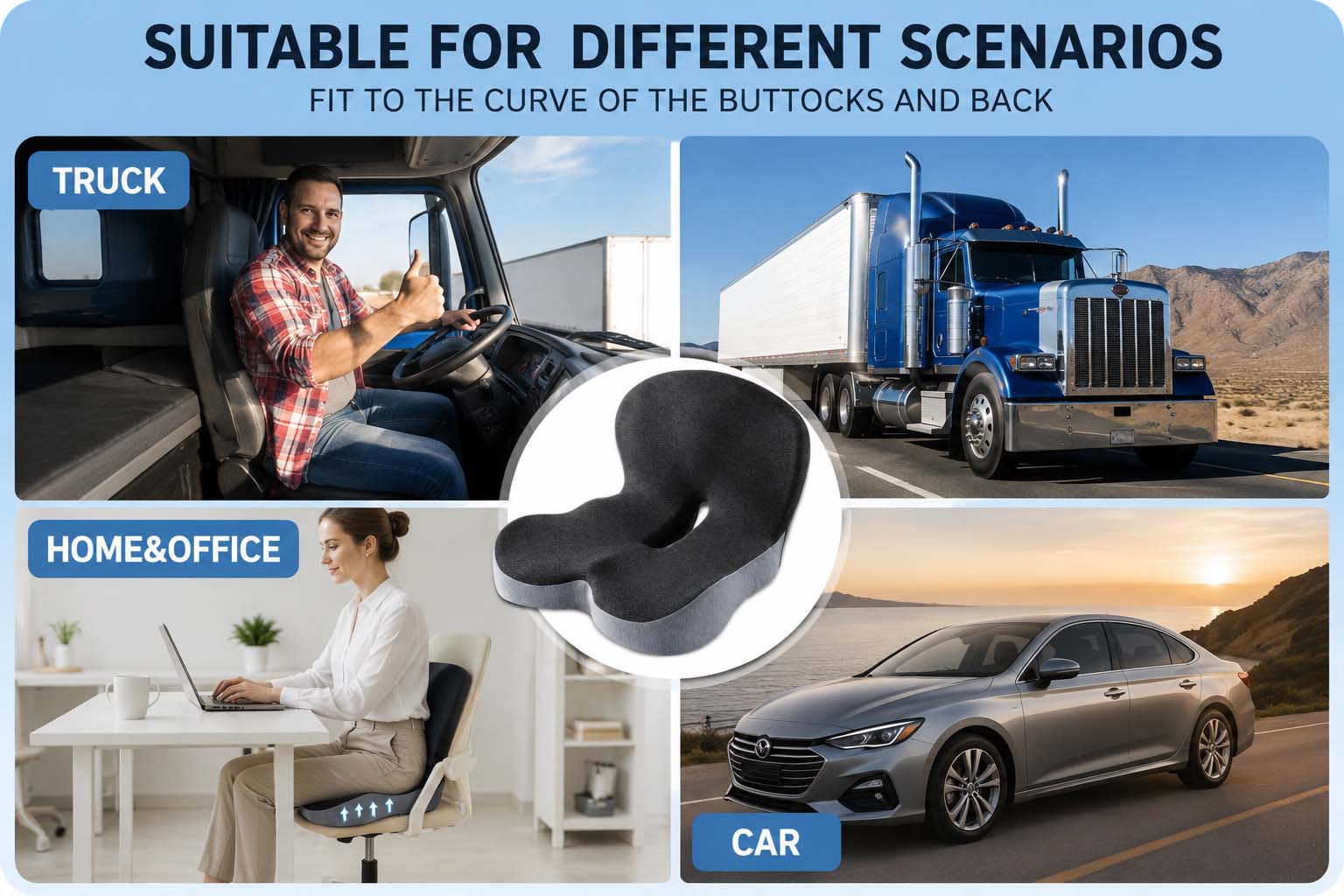 Seat cushion for different scenarios